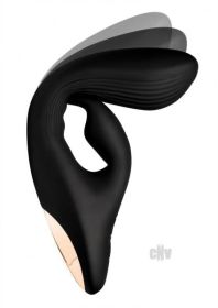 Wonder Vibes 7x Bendable Silicone Rabbit Vibe  - Black