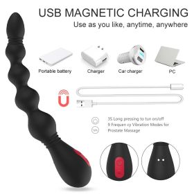 3 in 1 G Spot Beads Vibrator - Butt Plug Anal Sex Toy with Remote Control for Adult Women Men Couple Silicone Butt Plug Anal Beads Flexible Smoot